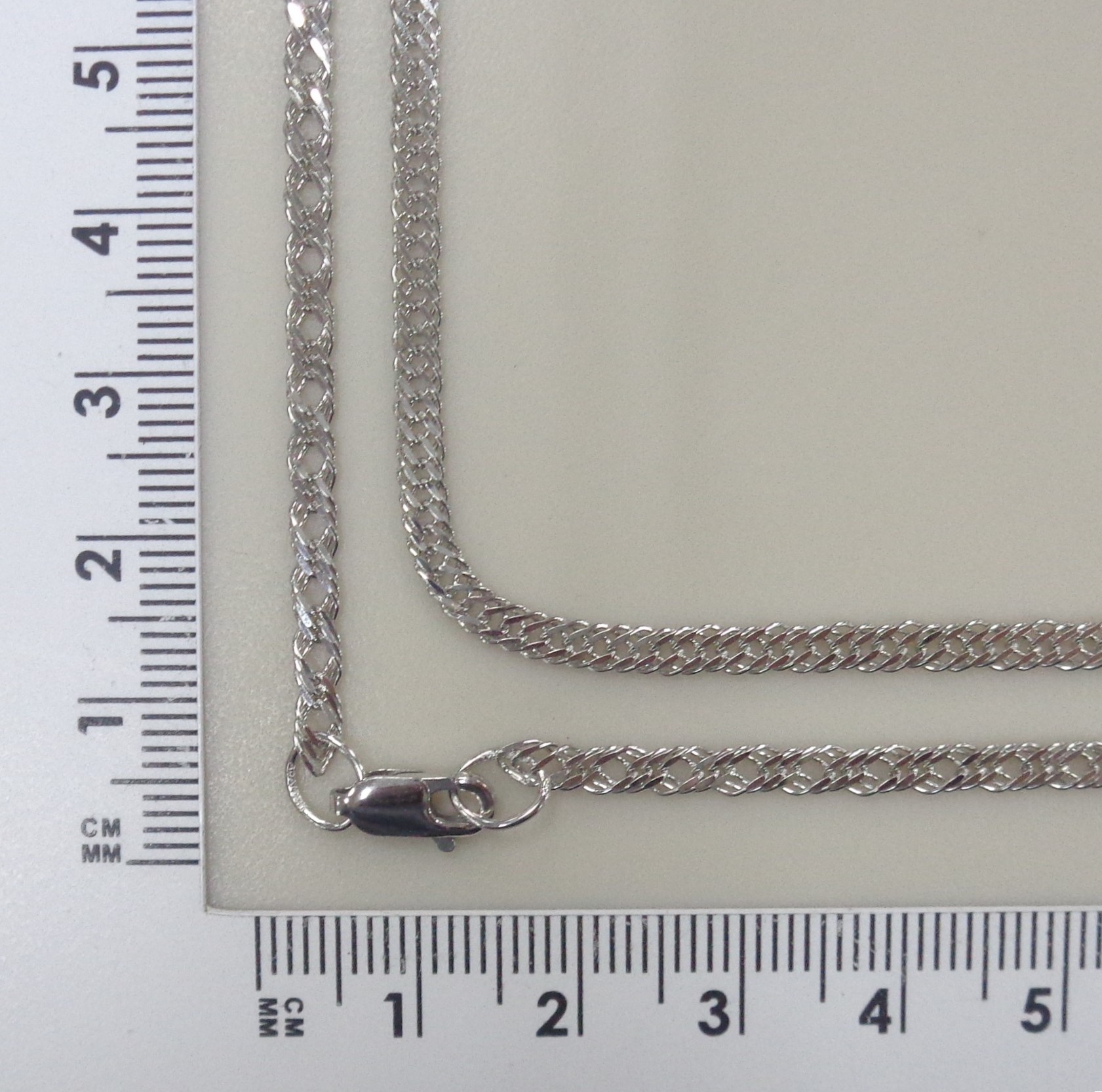 Серебряная цепь плетение "Тройной ромб"